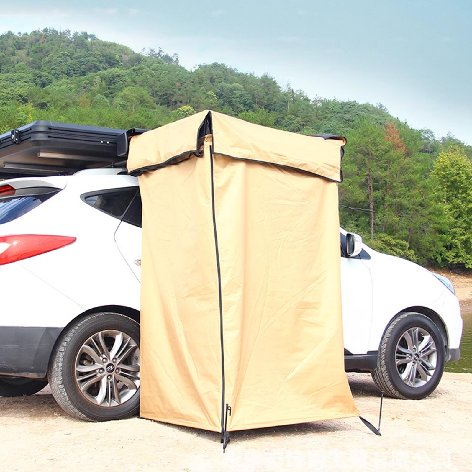 Tenda da Doccia con Tetto - WC Rifugi per La Privacy da Campeggio SUV Doccia Laterale per Auto, Spogliatoio Esterno Tenda da Doccia Bagno Tende Istantanee, Striscia Luminosa a LED