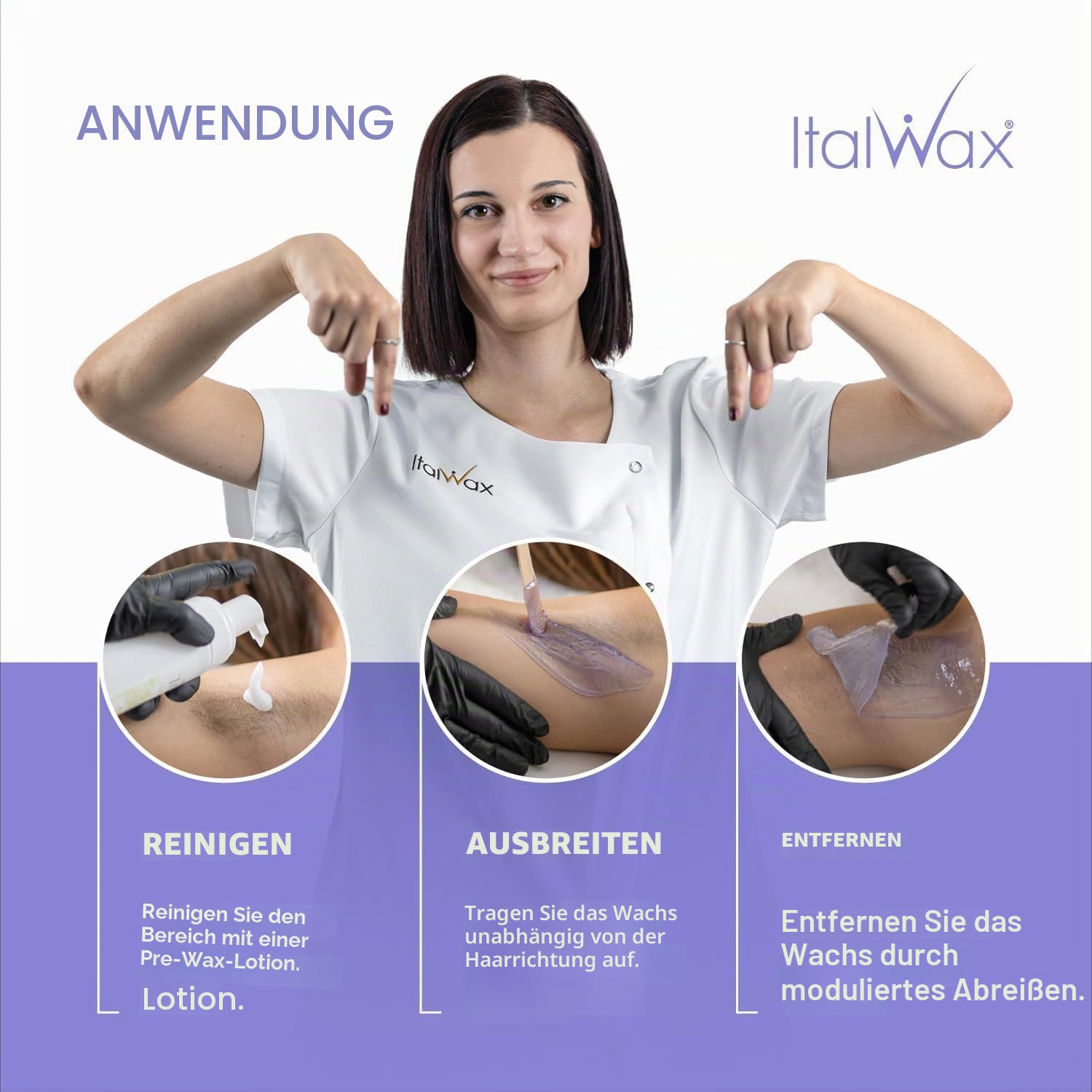 Italwax Top Line Orchid - 750g - Waxing Perlen für Haarentfernung – Duft Orchidee - Synthetische Formulierung ideal für empfindliche Haut - Empfohlen für Bikinizone und Achseln