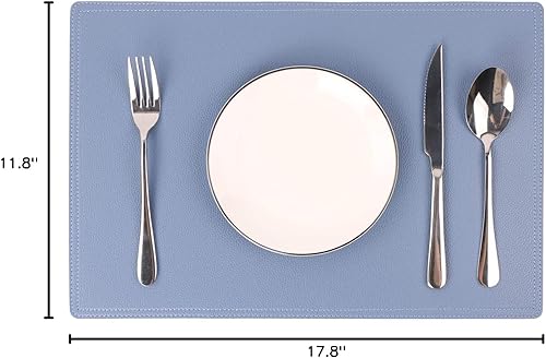 Miniatura 8 de Jovono - Juego de 4 manteles individuales de piel sintética resistente al calor y a las manchas, para mesas de comedor y de conferencias
