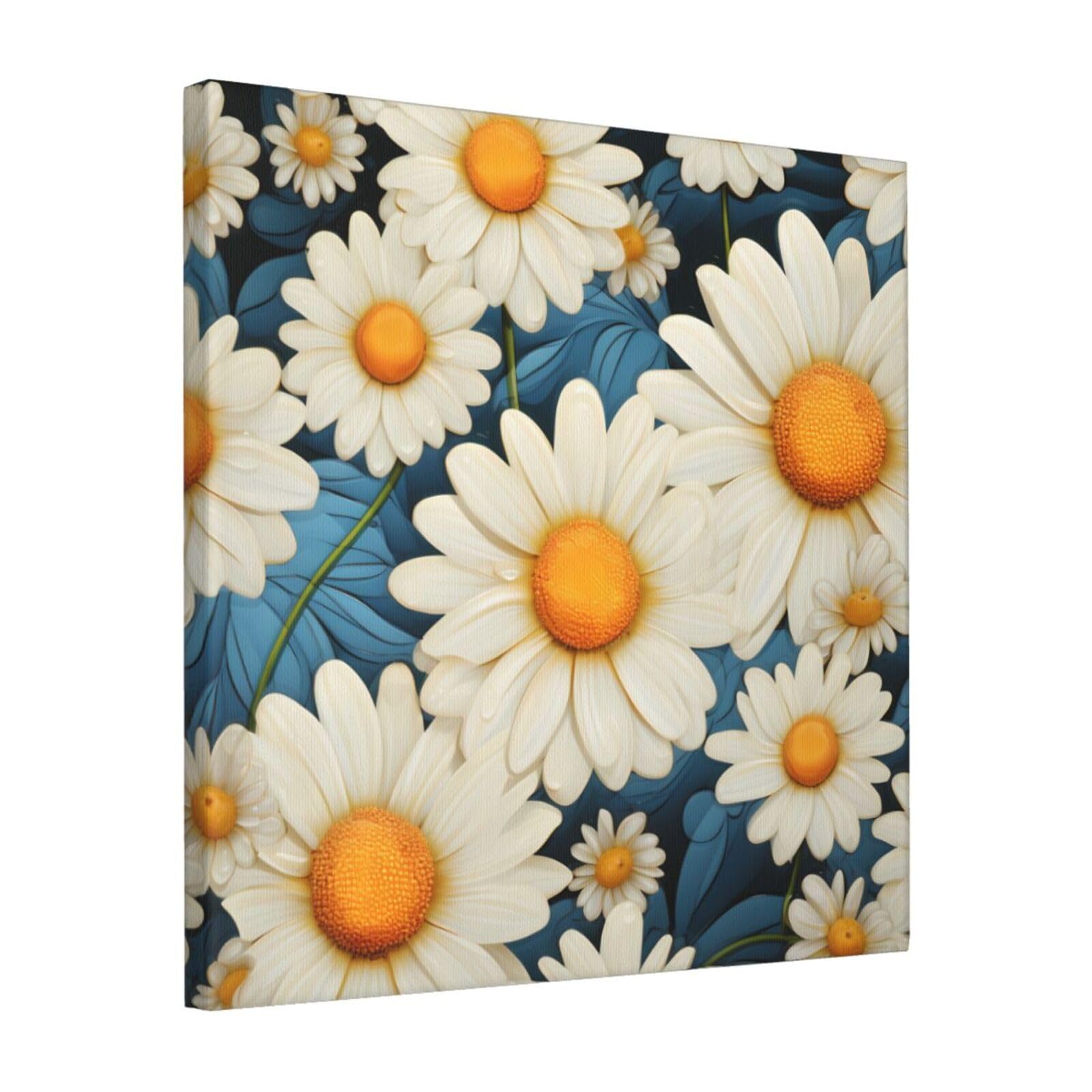 FodPand Daisy Canvas Wall Art for Living Room Wall Decor 16"x16" Modern Artwork Painting Pictures Hanging Canvas Prints Aesthetic Wall Art for Bedroom Bathroom Office Wallart Decor
