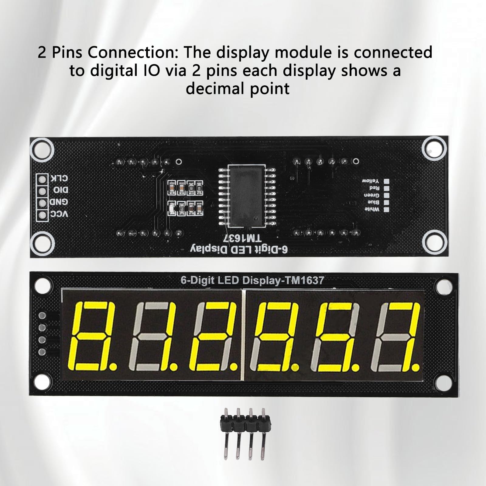 Display LED 6 Cifre TM1637 - Modulo 0.56" Per Elettronica Fai Da Te, Verde, 5V - Foto 5
