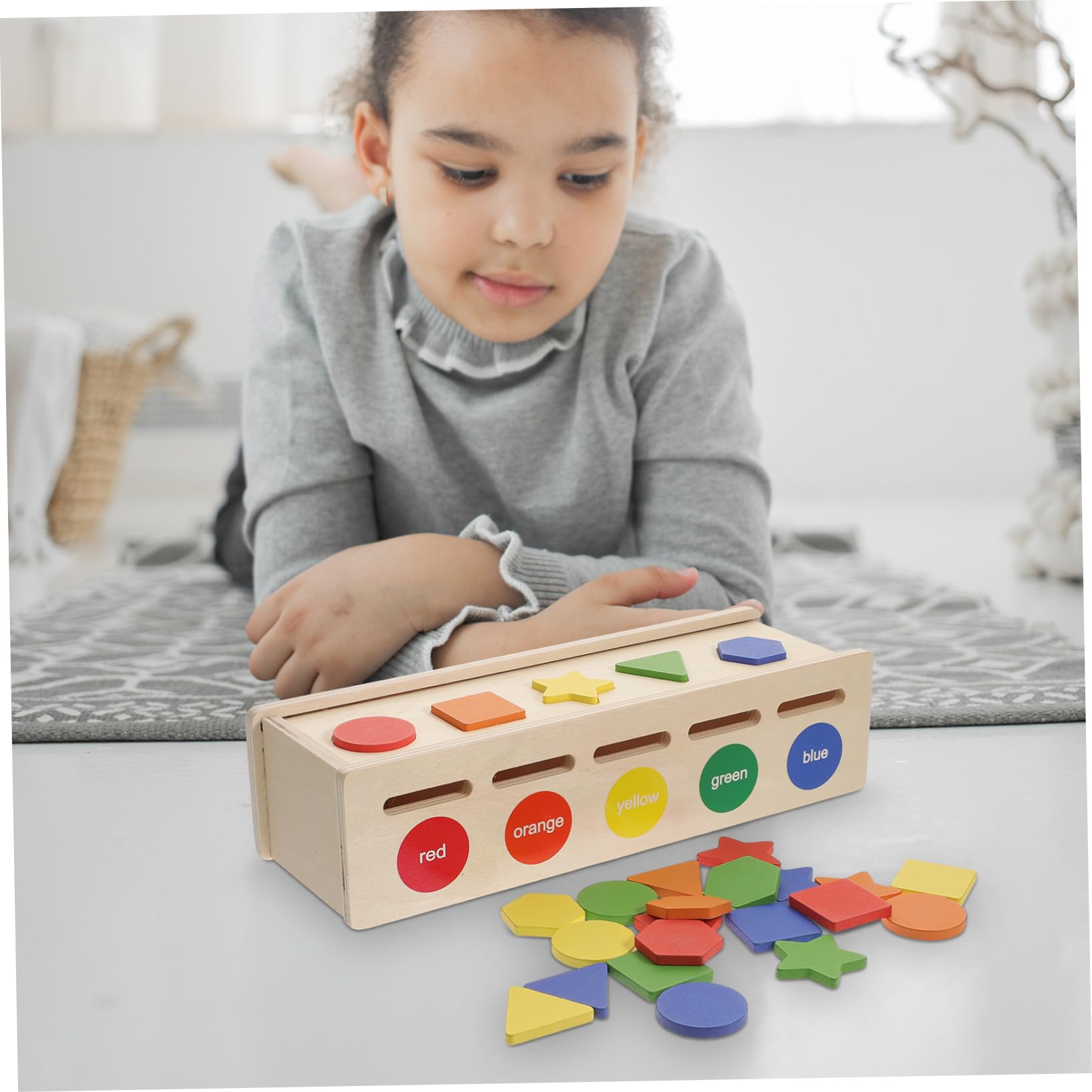 Clasificador de Formas de Madera Juguete Educativo para Bebés y Niños Pequeños para Desarrollo Sensorial y Coordinación Mano-Ojo