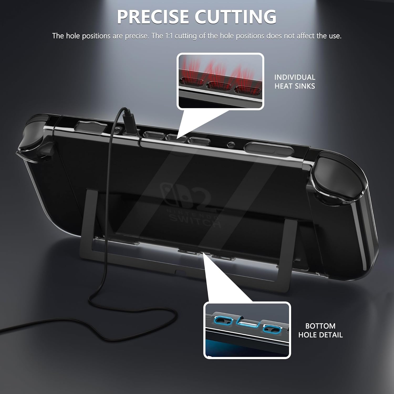 FANPL [Improved Easy Dockable Version] Clear Black Case for Nintendo Switch 2, Protective Cover for Switch 2 and JoyCon Controller - Strong and Durable, Not Easy to Fall Off - Image 5