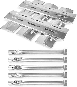 Hisencn Grill Replacement Part for Kenmore P02008010A, P02008029A, P01705009E, P01708034E, 141.16123, 141.16233 Gas Grill, Stainless Steel Burner, Heat Plate for Kenmore Grill Replacement Parts