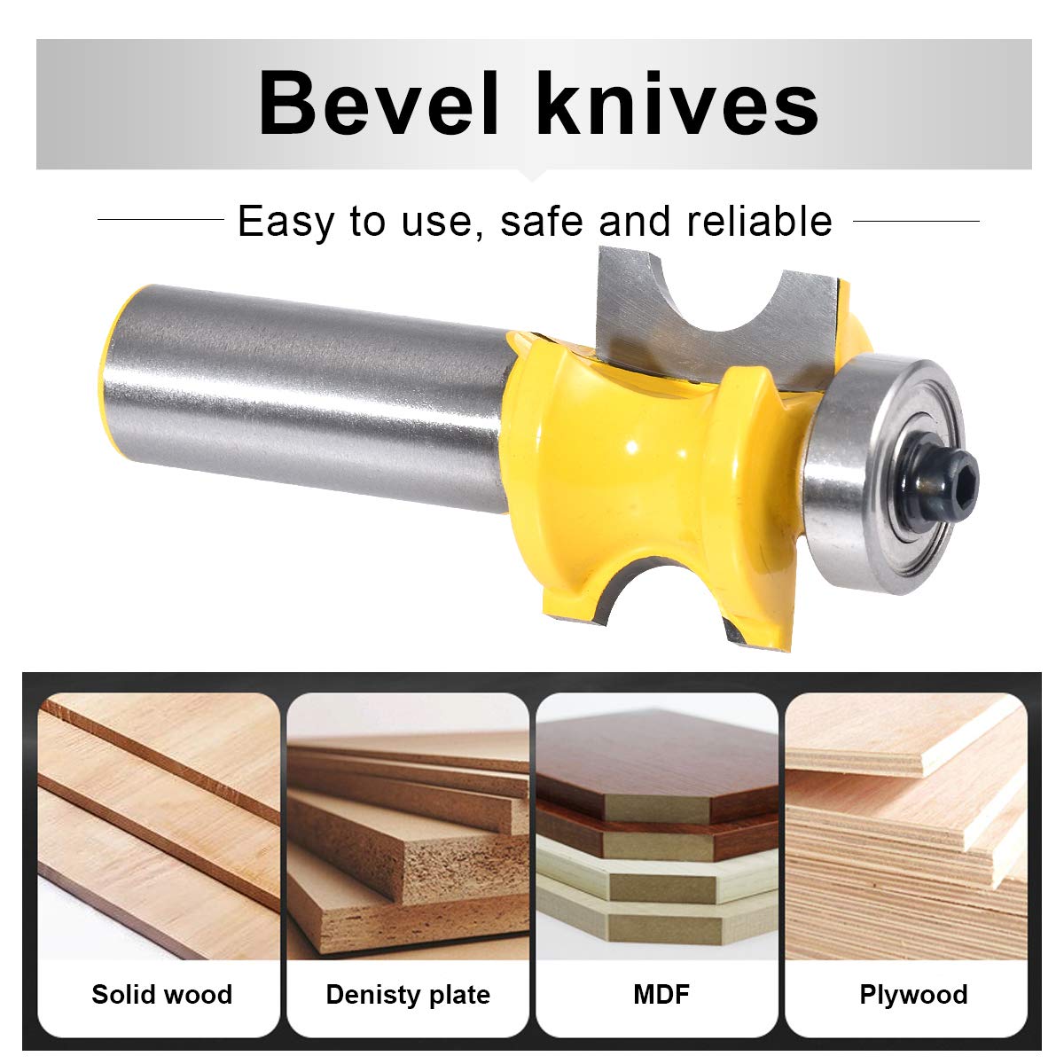 HOHXEN 1/2'' Shank Bullnose Router Bit,3/8'' Dia Half Round Blade,for Wood Milling Cutter Flooring Wood Working Tools - Image 4