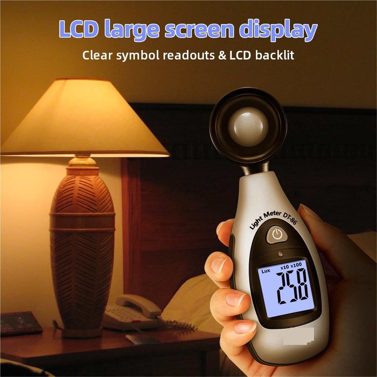 Cyfrowy mini miernik światła 40000 luksów Luksomierz cyfrowy Tester luminometru