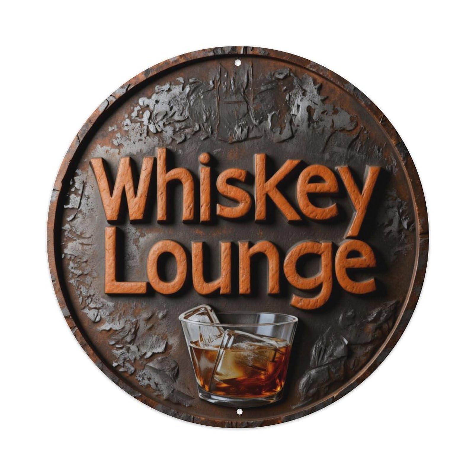 Zlatcbu Vintage Whiskey Lounge Rustic Metal Sign Metal Tin Sign Retro Wall Art Poster, Decor For Home Living Room Bar Cafe Garage, 8X8 Inch