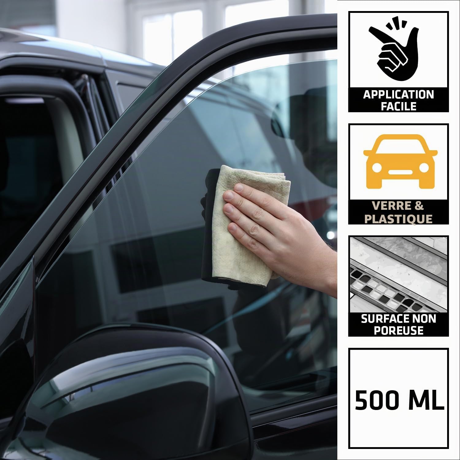 SIKA - Nettoyant surfaces non poreuses - Sika Cleaner G+P - Nettoyant vitres et plastiques sans résidu - Base aqueuse - Élimine traces, graisses et saletés - Usage automobile et domestique - 500ml