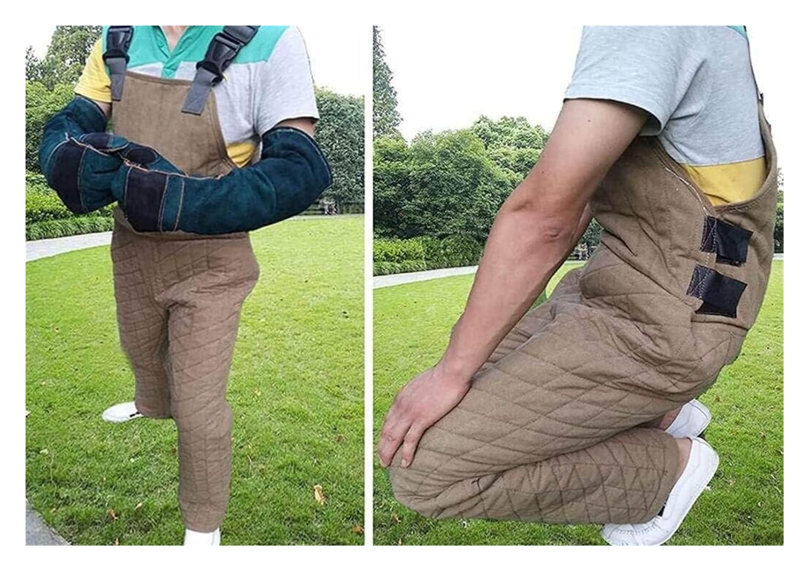 DXYOYONGMZ Professional Dog Bite Sleeves Suit, AntiDog Bite Snake Bite Jumpsuit Thickened AntiTear Bite Light and Flexible to Catch Stray Dogs(L)