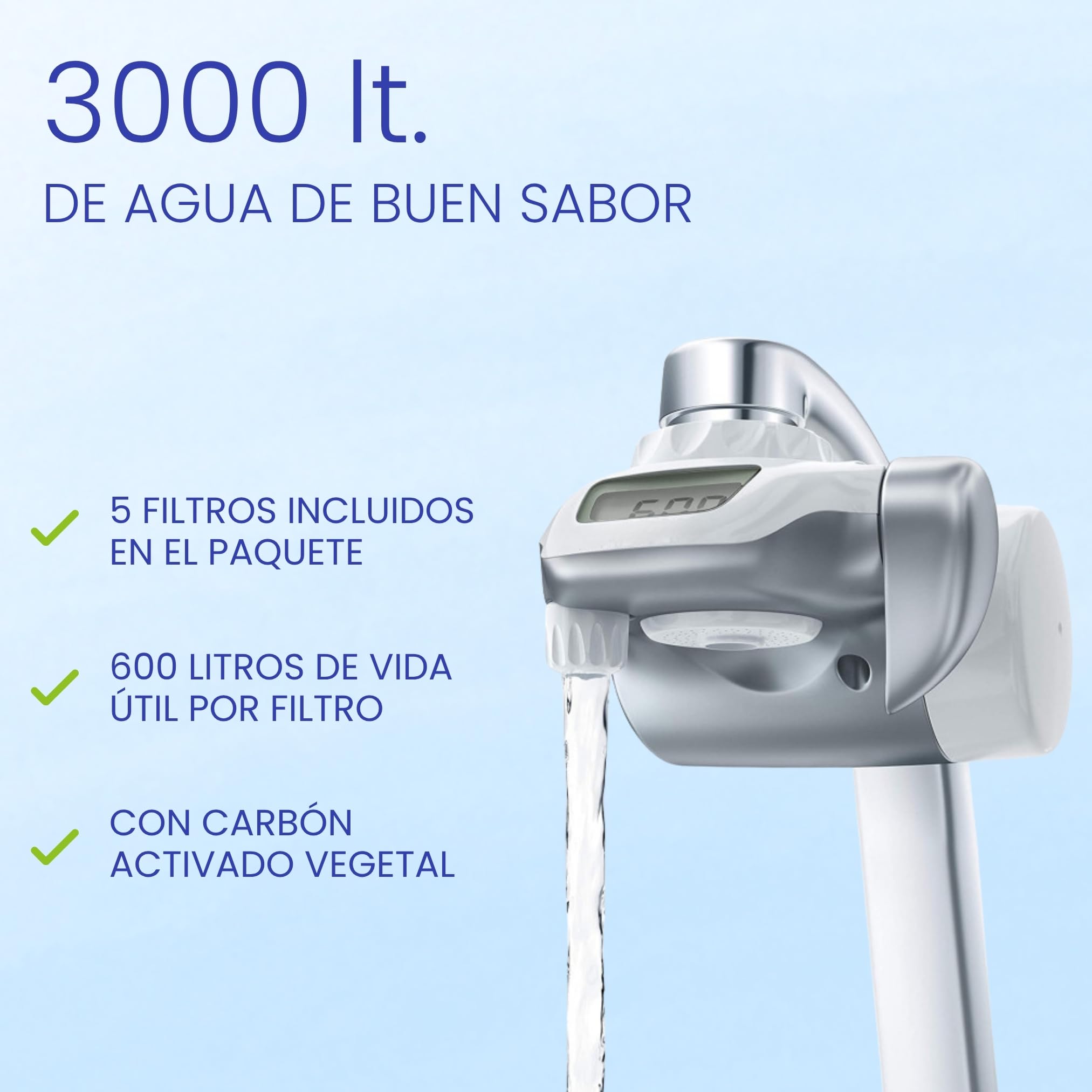 PURIT Filtros compatibles Brita On Tap (600 l/4 meses) Cartucho para Brita V-MF Reduce: cloro, PFAS, 99,99% de bacterias (5 unidades)