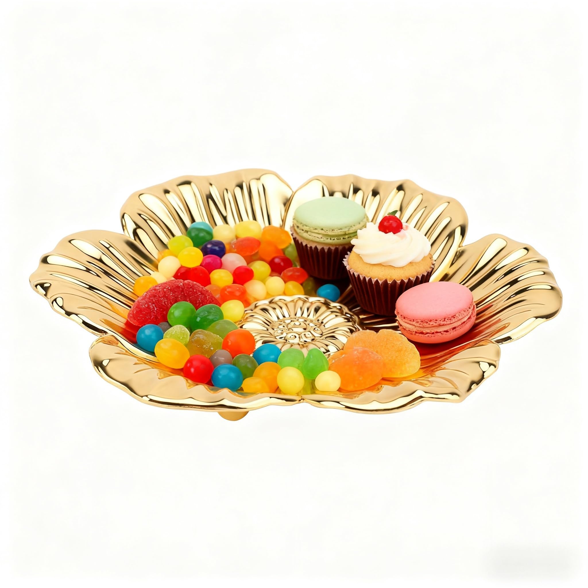 Assiettes de rangement pour comptoir en métal doré style rétro
