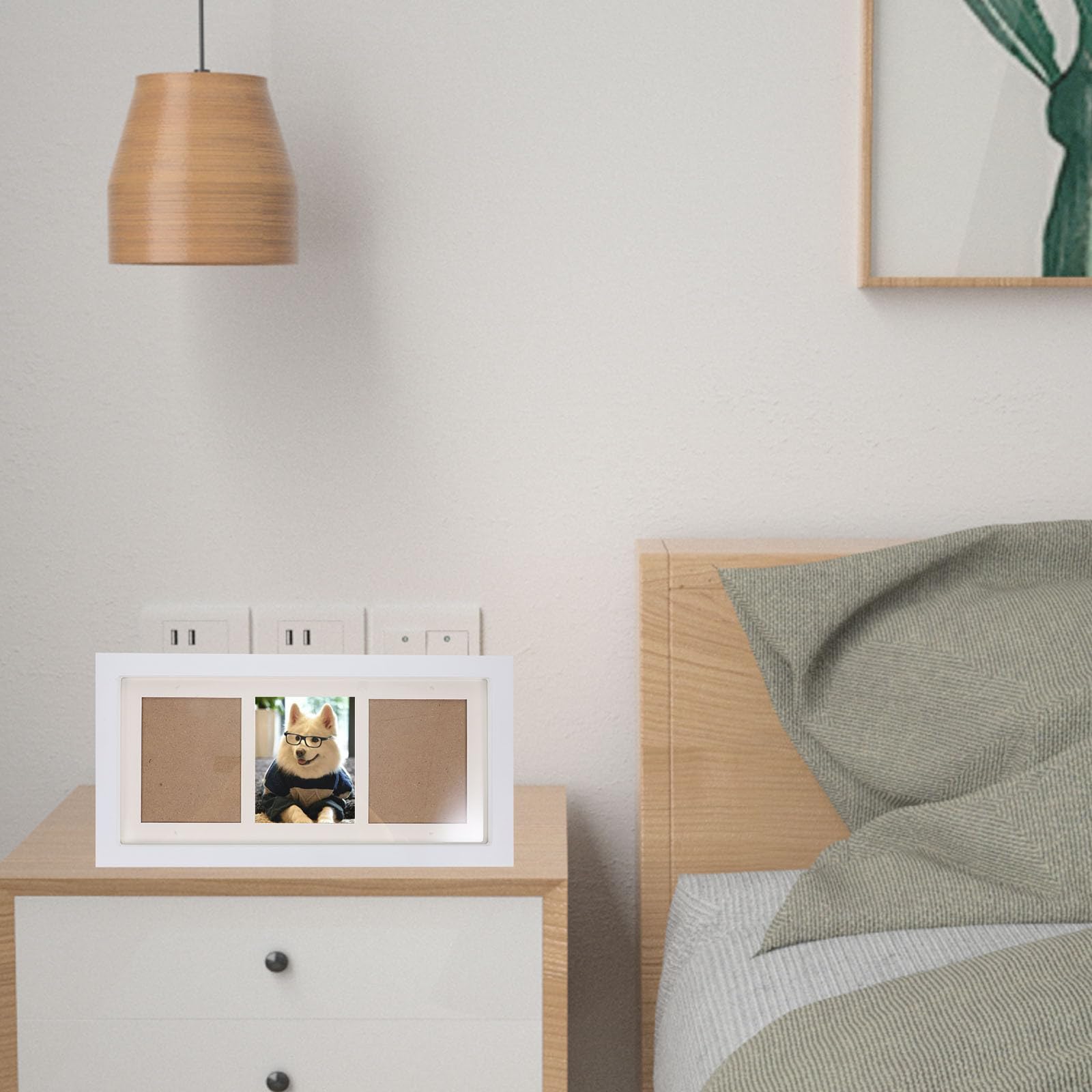 Marco de Fotos Decorativo para Ñiño 3 Cuadrículas Blanco, Marco de Exhibición de Fotos de Madera para Escritorio y Pared, Portafotos para Recuerdos de Recién Nacido y Dormitorio