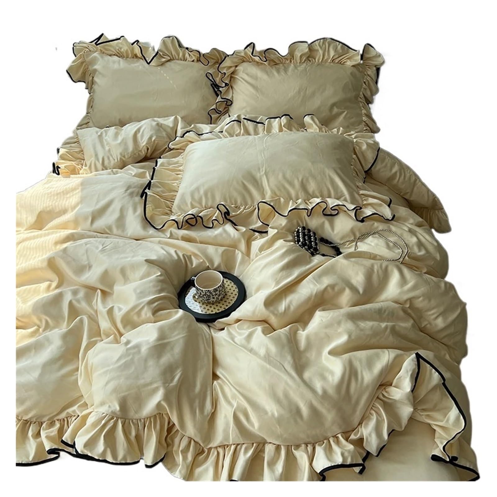 Housse de couette en satin style princesse parure de lit chic