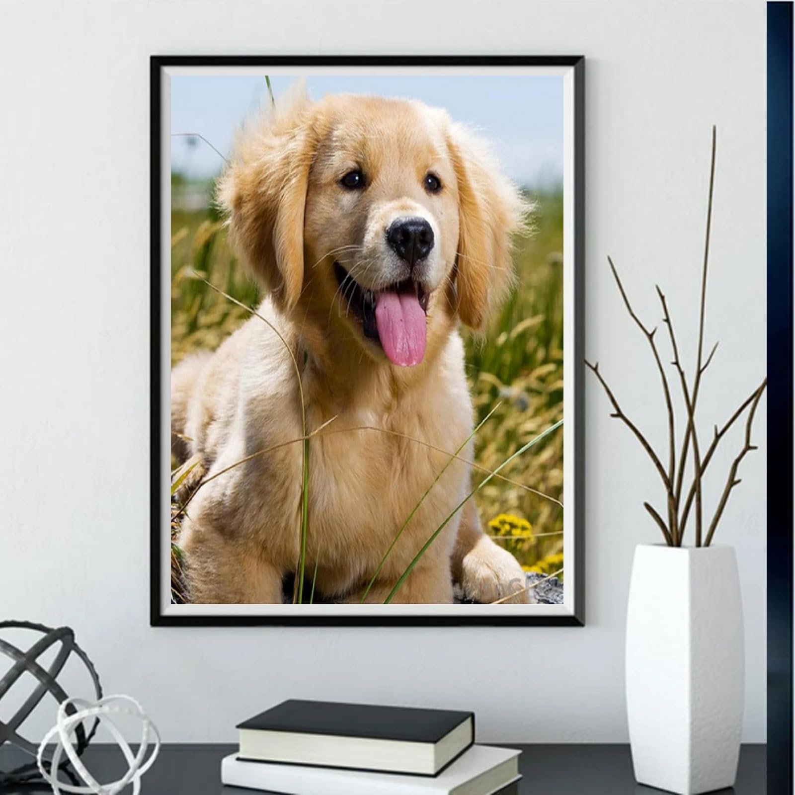 COKYIS Kreuzstich-Set Deutscher Schäferhund – Vorgedruckt Auf 11CT Stoff, 40x50 Cm, Inkl. Garn, Nadel & Anleitung