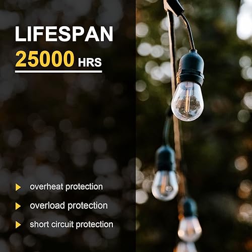 Miniatura 5 de Reemplazo de bombillas solares de repuesto, CC 3 V de bajo voltaje, bombillas LED impermeables S14 E26, 1 W, 100 lúmenes, 2700 K, paquete de 15,