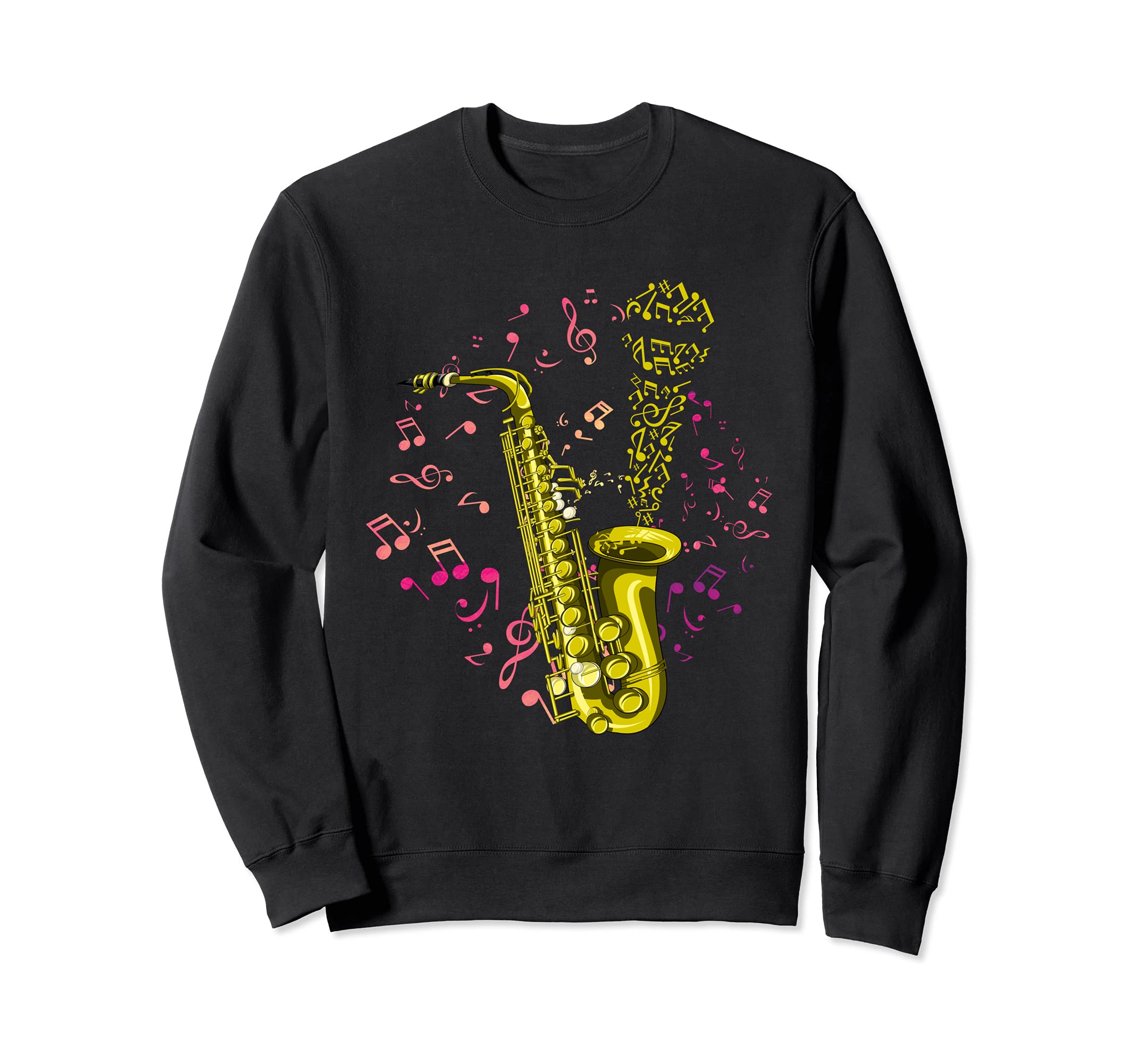 Jazz Musical Instrument Sax Player Saxophonist Saxophone Sweatshirt, Black