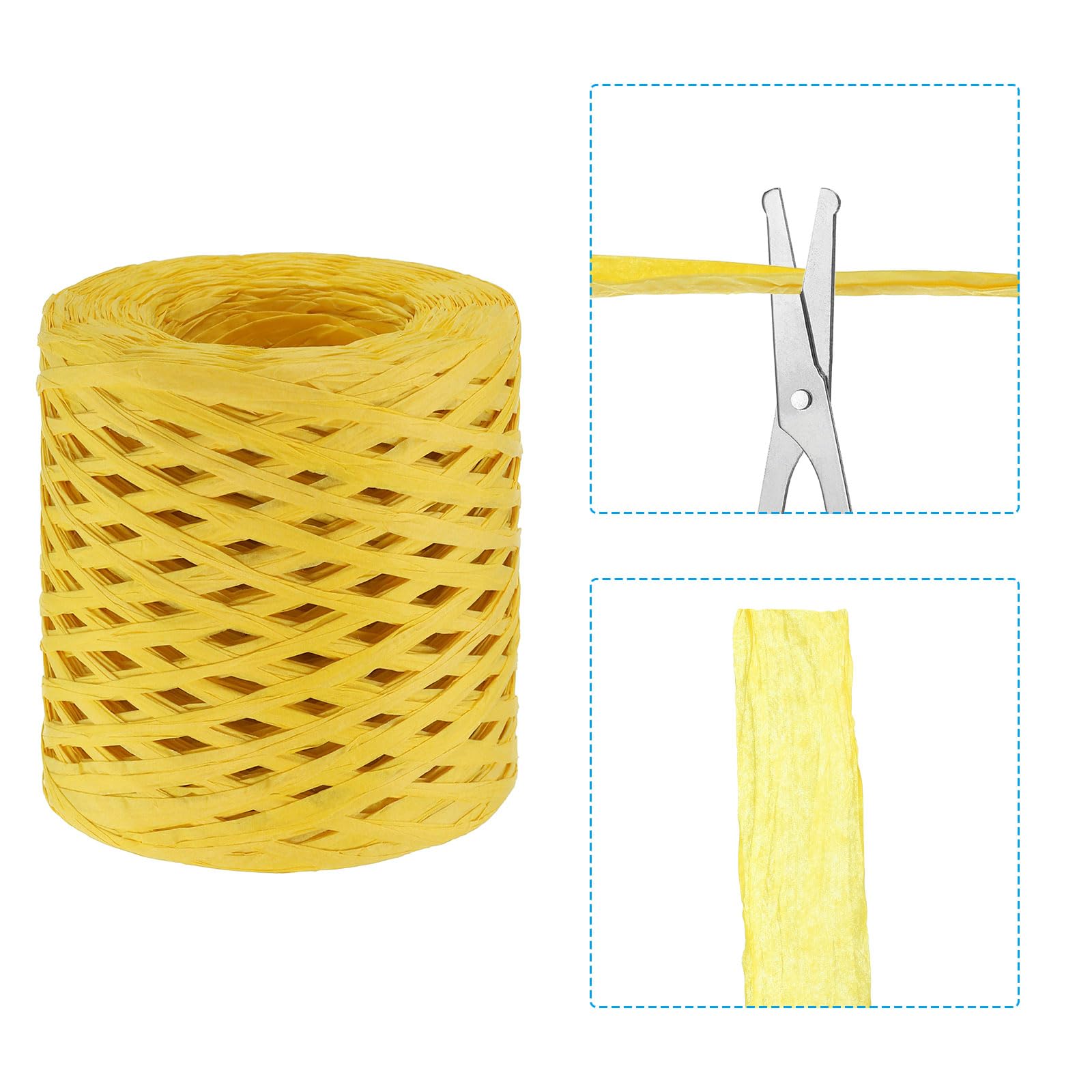 PATIKIL Raffia Paper Craft Ribbon Assortment Kit, Natural Raffia String with Scissor for Gifts Flower Bouquets, Decoration - Image 4
