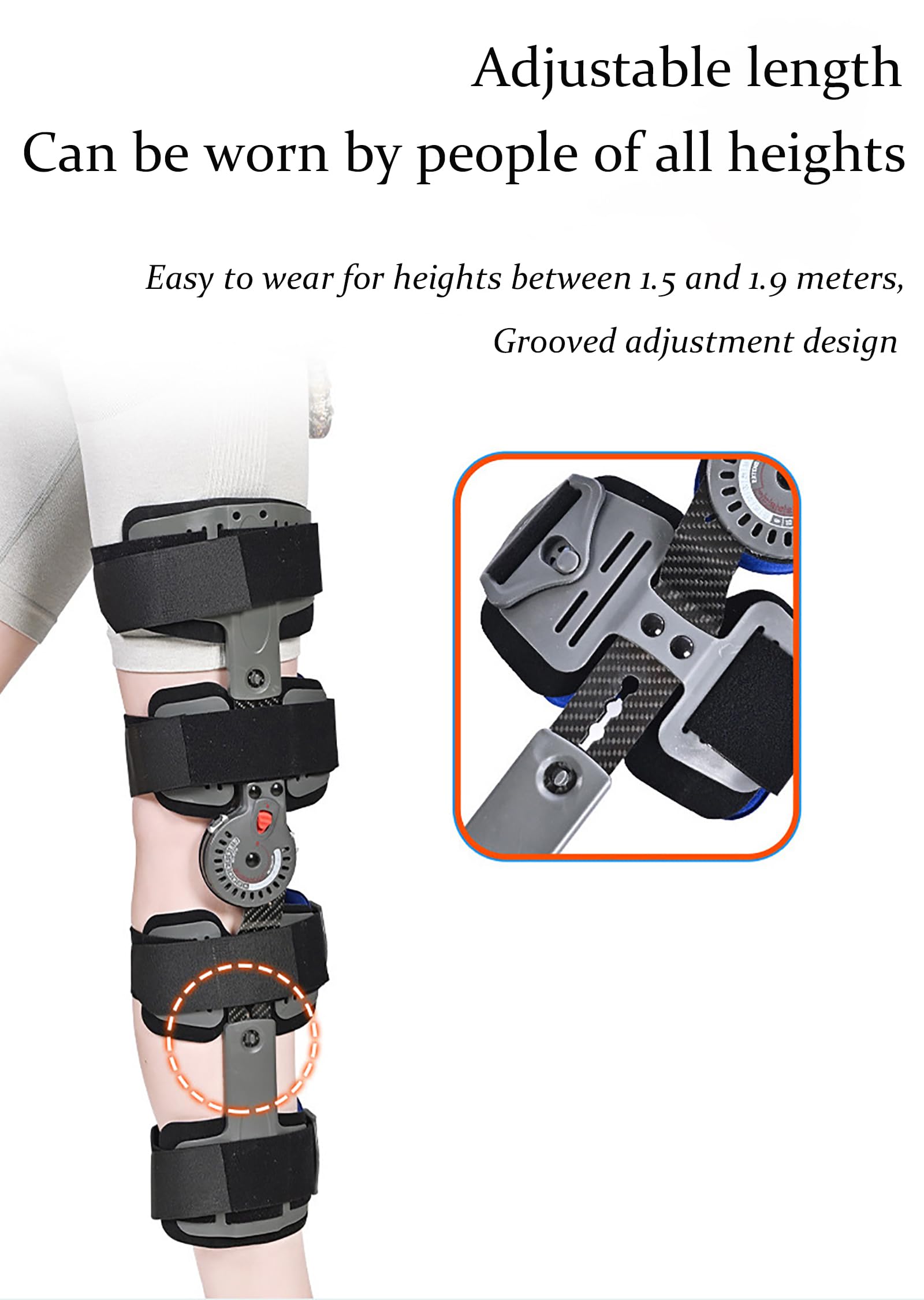 Rodillera con Bisagras ROM, Rodillera Descargadora De Artrosis para Osteoartritis, Inmovilizador De Rodilla Posoperatorio Ajustable, para Desgarro De Menisco, Artritis