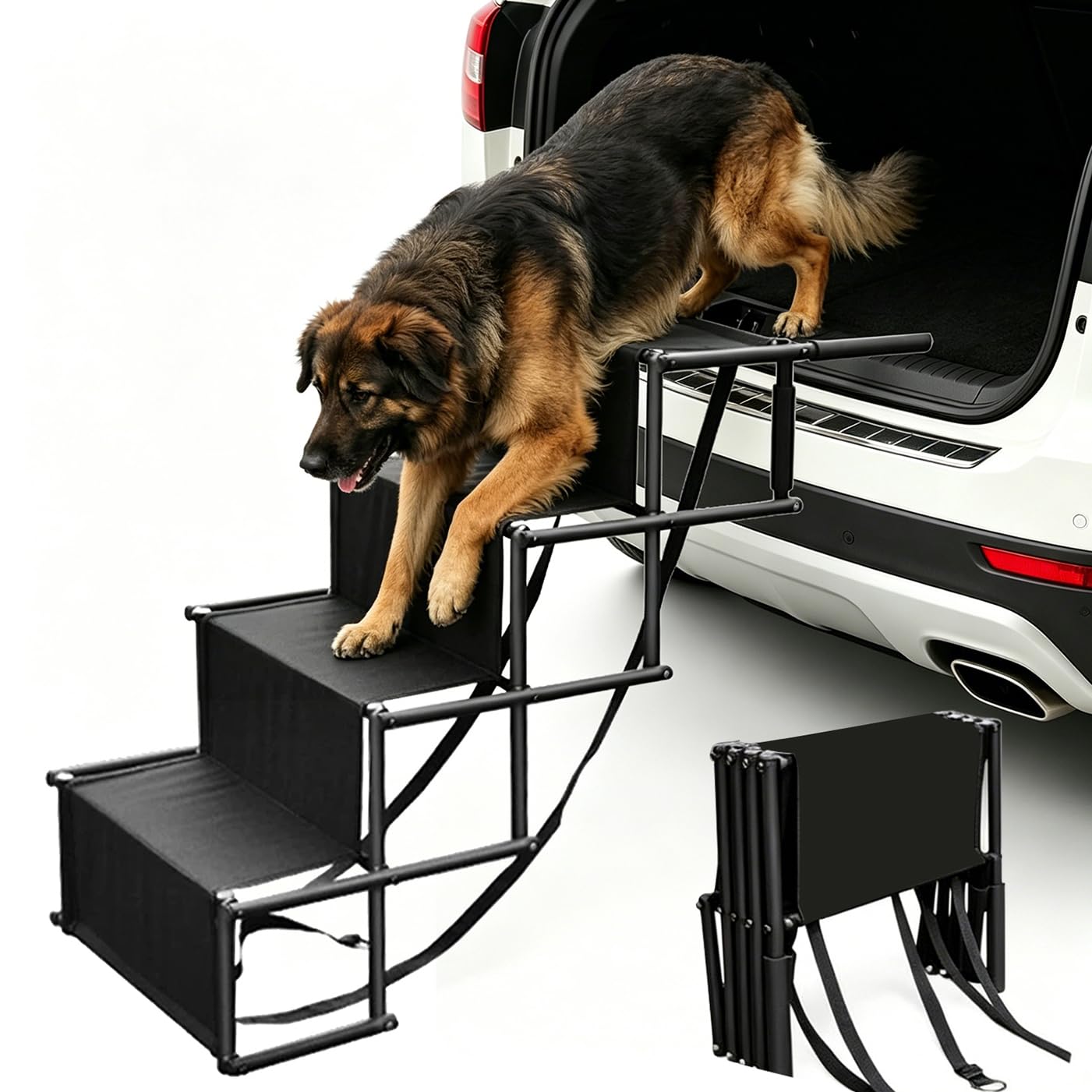 Escaleras plegables para perros y escalones para mascotas en coches SUV de 100x76x76 cm
