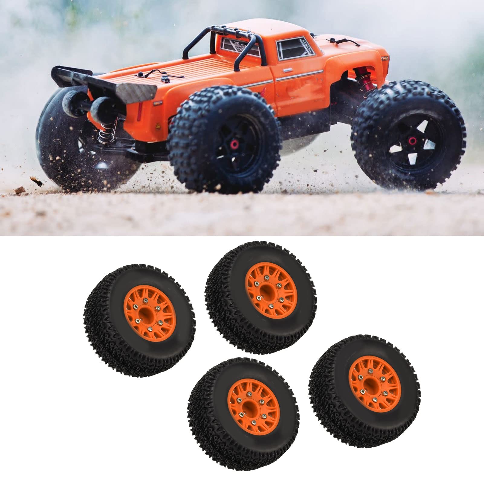 Do 1/10 RC Short Course Truck Opony do dla SENTON do TRAXXAS do Slash 12mm 14mm 17mm Hex RC Truck Opony (pomarańczowy)