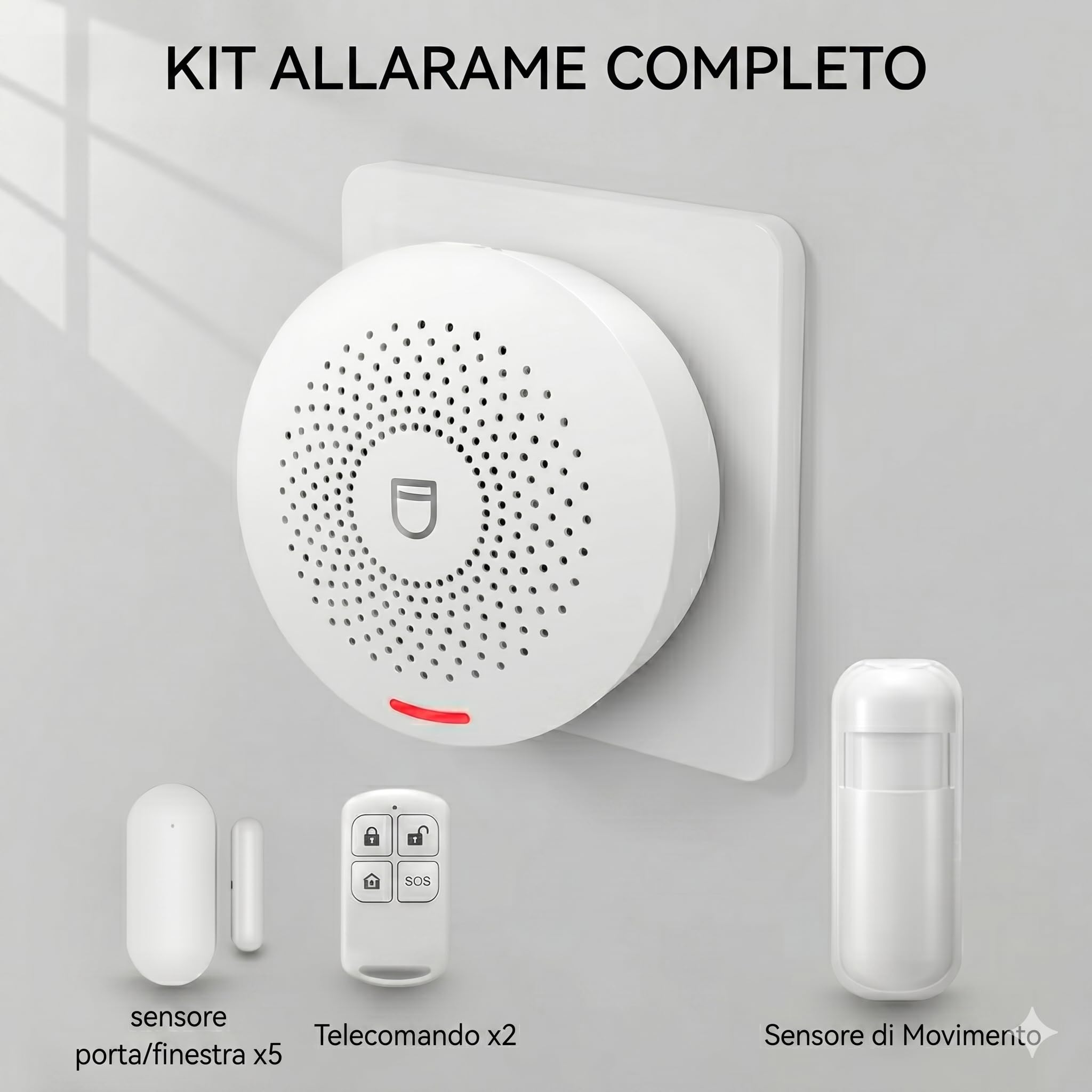 Sistema di Allarme Casa WiFi Smart ANTELA - Kit Completo Senza Fili con App SmartLife, 1 Centrale + 5 Sensori Porta/Finestra + 1 Sensore Movimento + 2 Telecomandi, Compatibile con Alexa e Google Home
