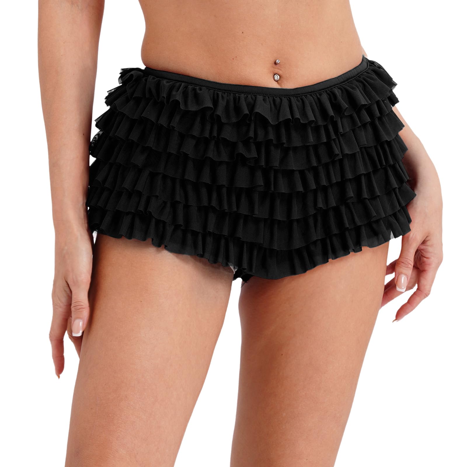 CHICTRYWomens Frilly Knickers Ruffle Layered Panty Underpants Hipster  Briefs Dance Bloomers Bottoms