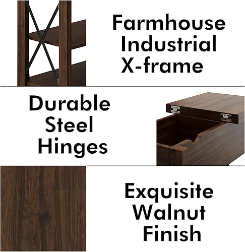 Miniatura 41 de Mesa auxiliar estrecha con estación de carga, mesa auxiliar delgada de granja, con puertos USB, mesa de noche con cajón de almacenamiento abatible,