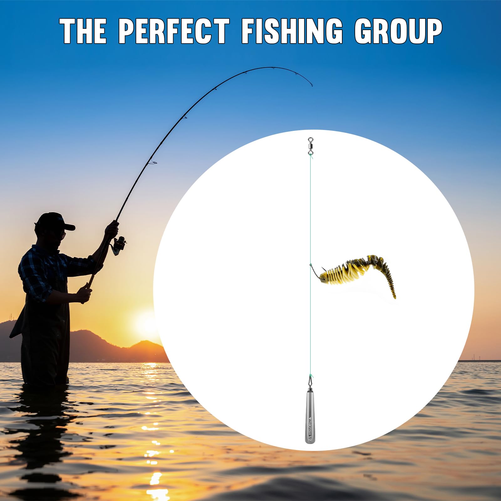 THKFISH Juego de 60 plomos de pesca, kit de pesas Drop Shot y anzuelos Wacky para pesca de róbalo en agua dulce y salada