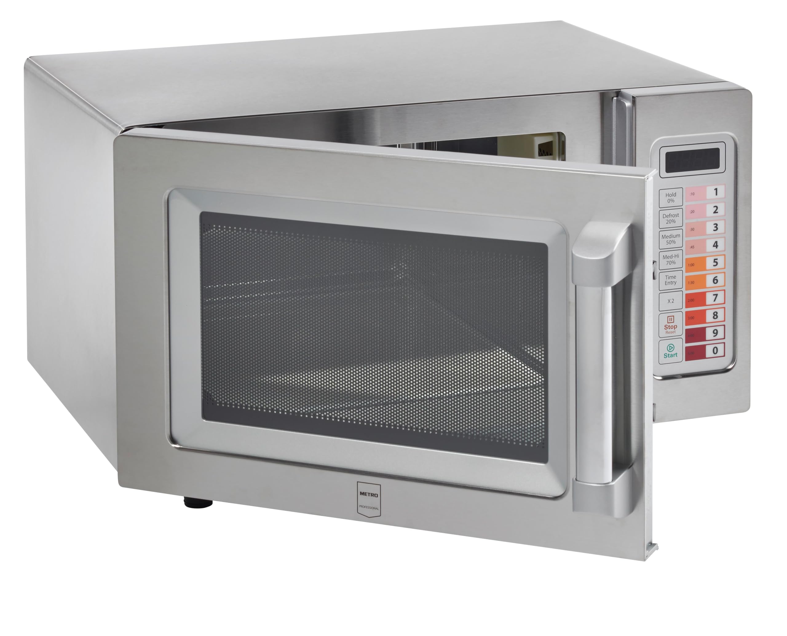 METRO Professional Micro-ondes GMW1125, Inox, 51.1 x 43.2 x 31.1 cm, 1000 W, 25 L, 100 Programmes, Minuterie 60 minutes, Commande tactile, Argenté