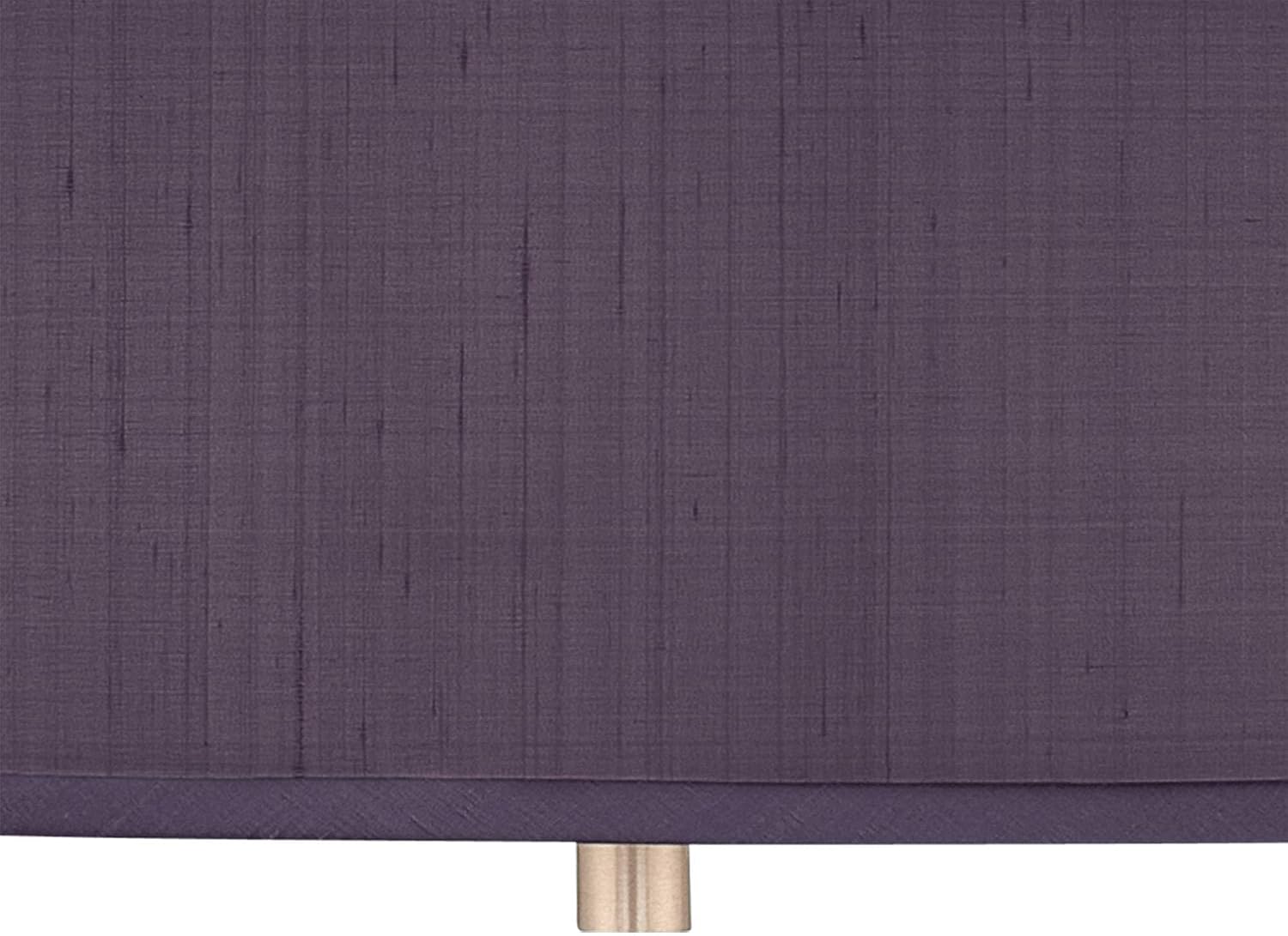 Possini Euro Design Brushed Nickel Pendant Chandelier Lighting 16" Wide Modern Eggplant Purple Fabric Drum Shade 3-Light Fixture for Dining Room Living House Home Foyer Kitchen Island Entryway