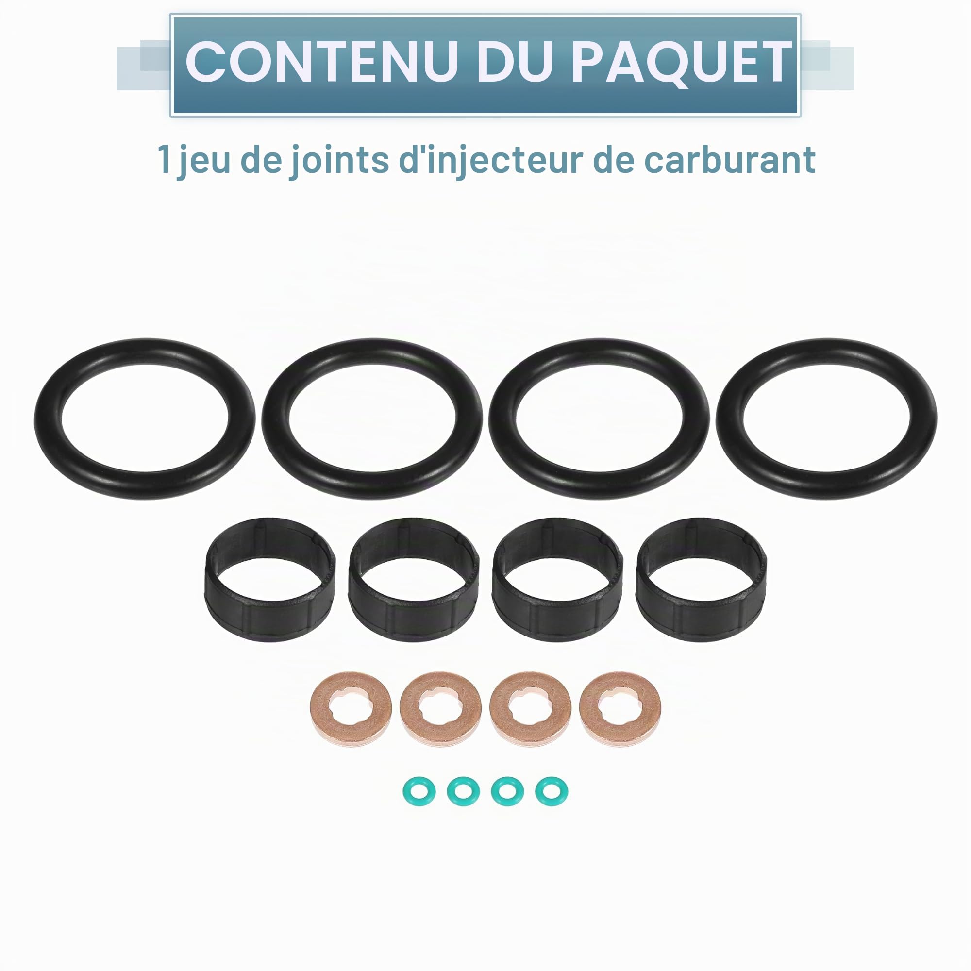 X AUTOHAUX Kit De Réparation Injecteur Diesel Pour Ford Fusion 02-12 1pc | Metal, Caoutchouc, Gold, Black, Green, Pièces:1204698, Pour Citroen C3 02-18, Pour Peugeot 207 06-12