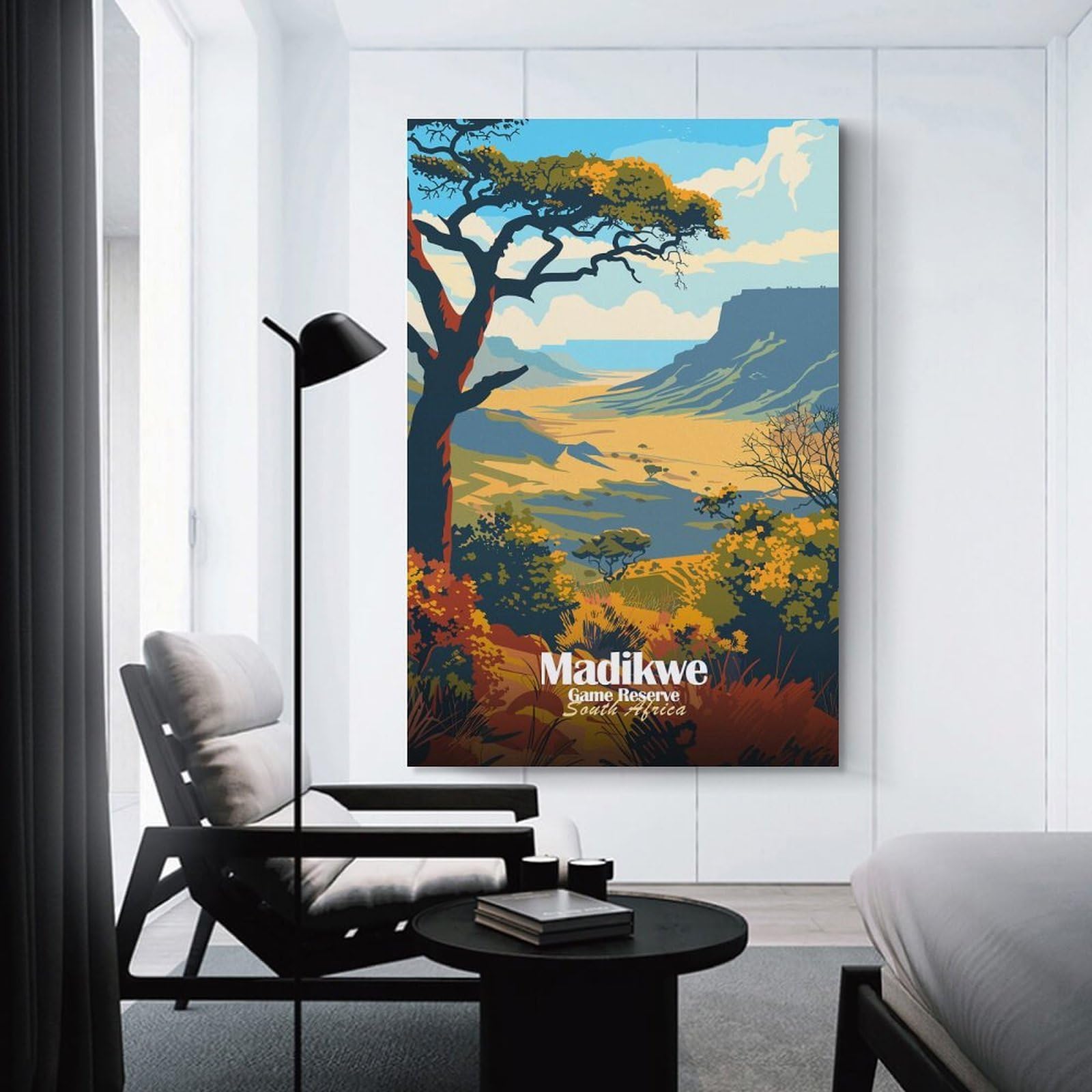 Junmoney Madikwe Game Reserve South Africa Landscape Canvas Wall Picture 20x30inch(50x75cm), for Living Room, Bedroom Or Apartment Walls, Modern Wall Decor for Cosy Interiors