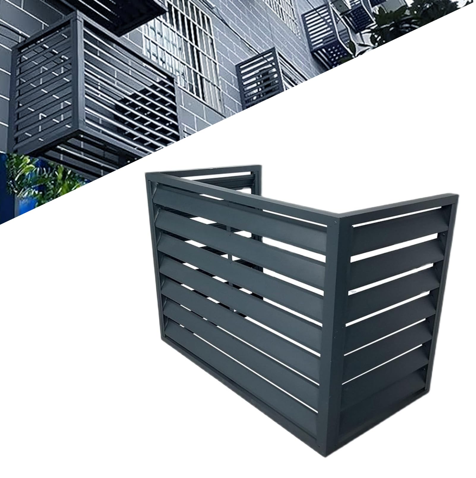 Aluminium Wärmepumpen Verkleidung - Klimaanlagenabdeckung Mit Terrassendach | 100x50x70cm Weiß