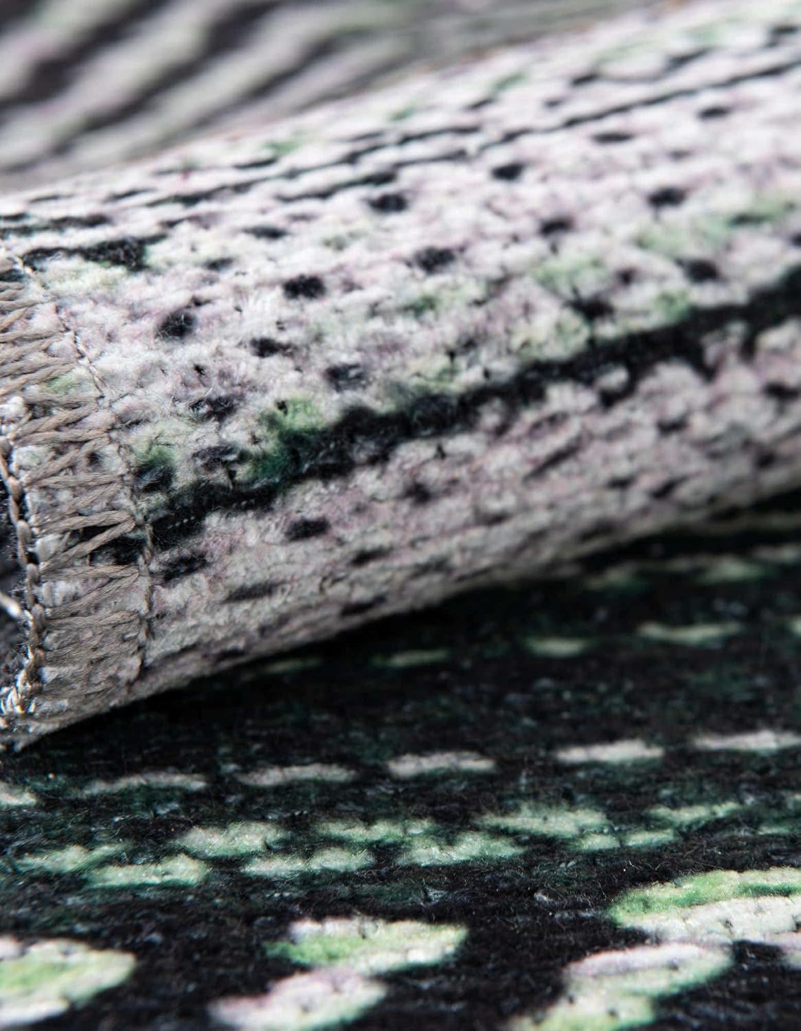 Unique Loom Yara Collection Area Rug - Axel (6' 1" x 9' Rectangle, Green/ Ivory)