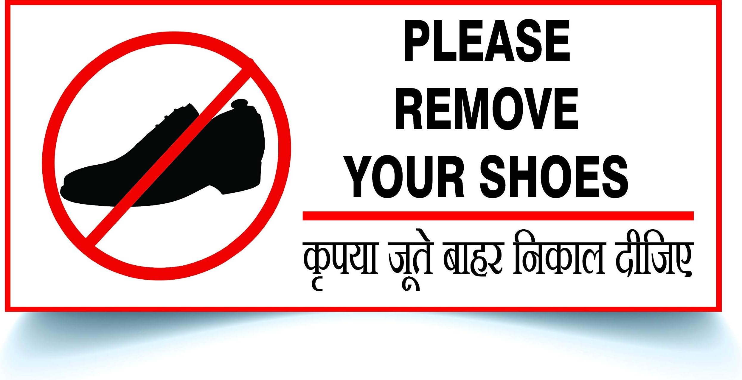 Green Panda®-Please Remove Your Shoes Sign Board-Thick Sign Board ...