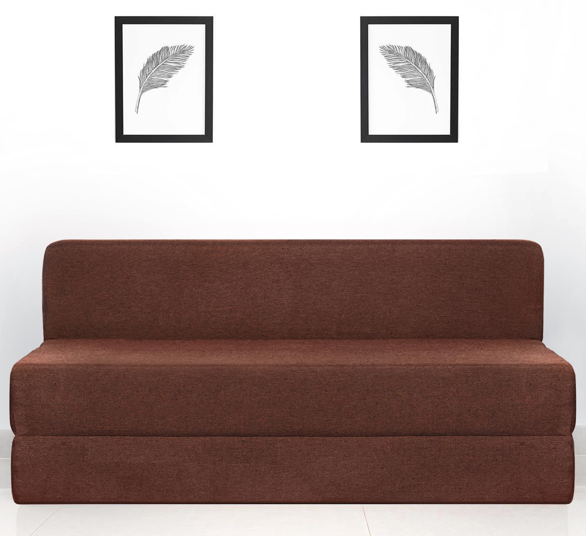 uberlyfe Jumbo 3 Seater Sofa Cum Bed | Jute Fabric Washable Cover | Malt Brown | 6.5 X 6.5 Feet (B0CTH33234) Amazon Price History, Amazon Price Tracker