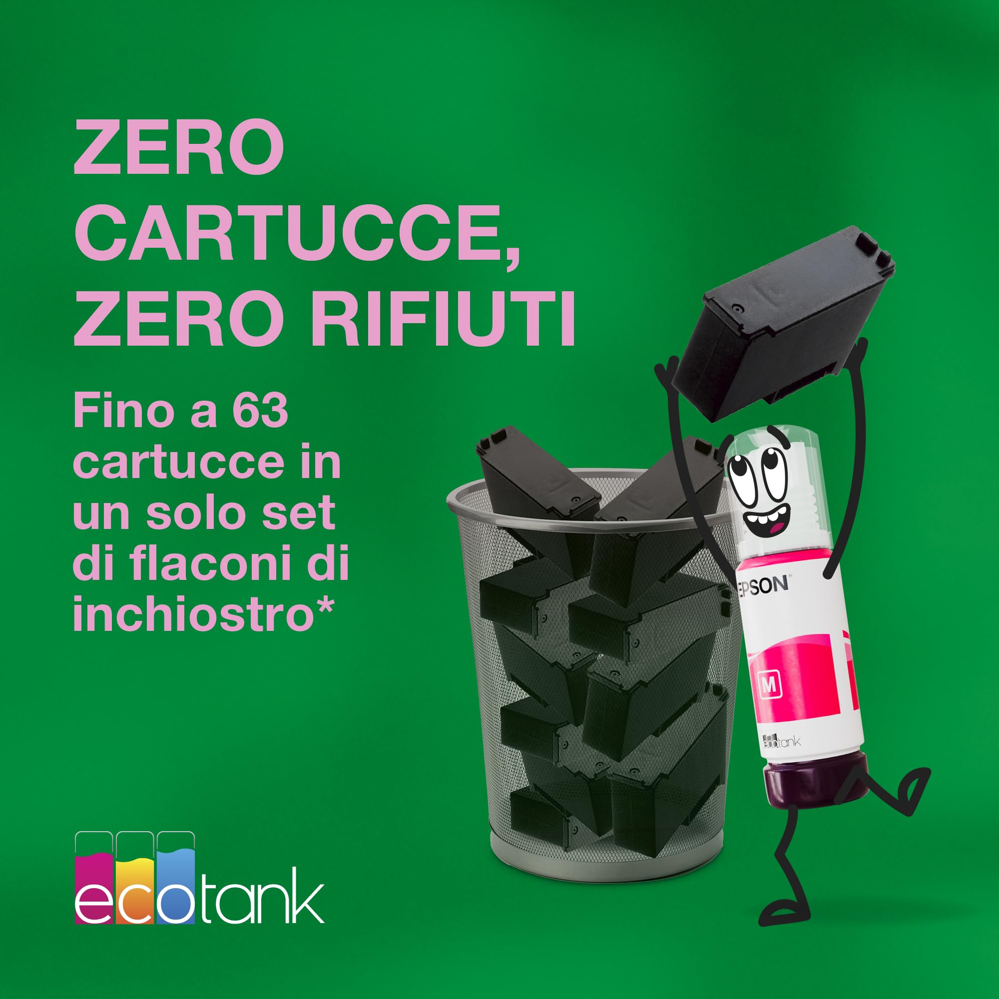 Epson EcoTank ET-3956 Stampante con Serbatoi D’inchiostro | Home Office | Wi-Fi | A4 | Fronte/Retro Stampa, Copia, Scansione | Display LCD 6.1 cm | ADF Da 30 Fogli | 3 Anni D'Inchiostro Inclusi