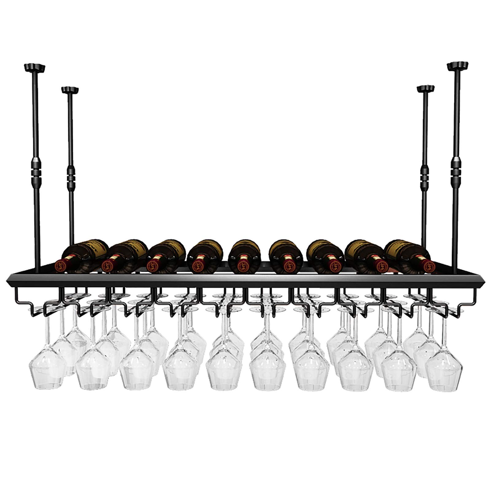 Casier à vin suspendu en métal et étagère bouteilles vin rouge réglable 30-60 cm