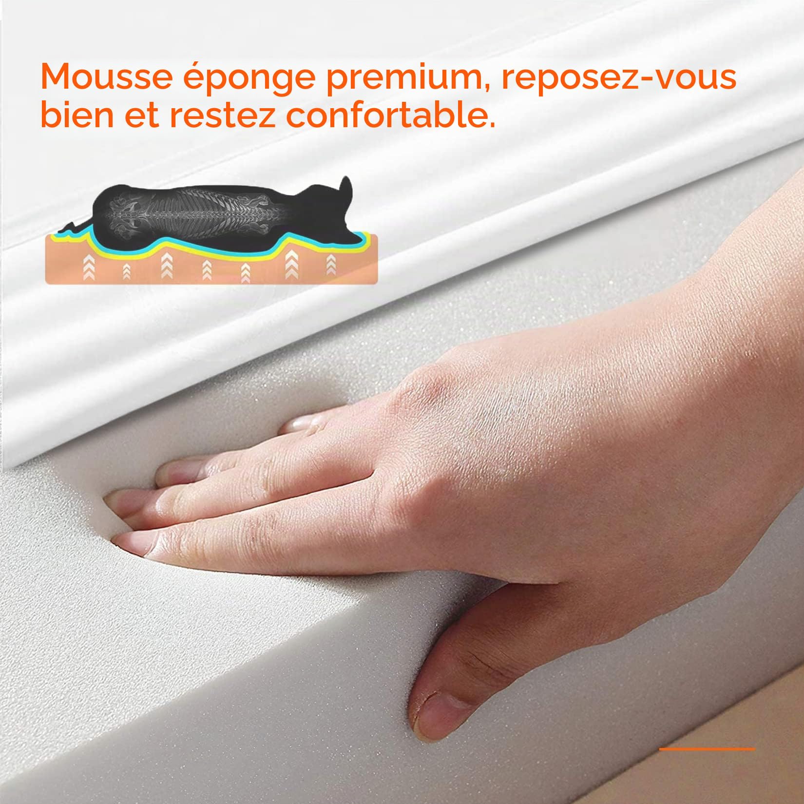 BingoPaw Coussin Grand Chien Déhoussable: Panier pour Chien Orthopédique Grande Taille Tapis pour Chiens Lavable Matelas Imperméable en Mousse Haute Résilience 95x70x8cm