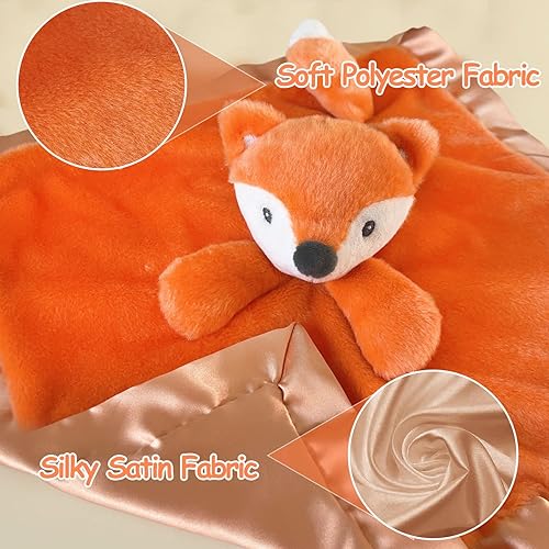 Miniatura 3 de Manta de seguridad Fox Baby Loveys para bebés, niños y niñas, 15 pulgadas suave para bebés, manta de seguridad de zorro con animales de peluche,