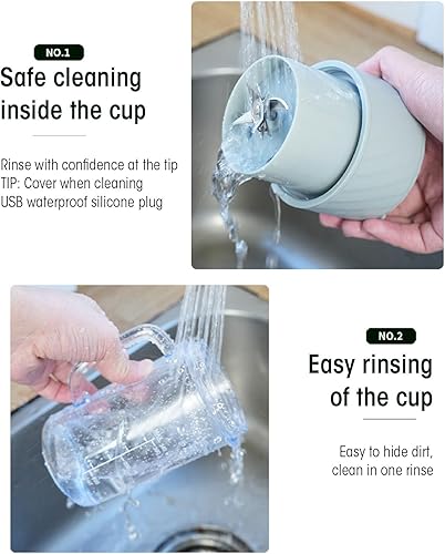 Miniatura 5 de Fabater Licuadora portátil, licuadora para batido con 10 cuchillas, vaso de jugo recargable para exteriores, campamento, uso diario en el hogar