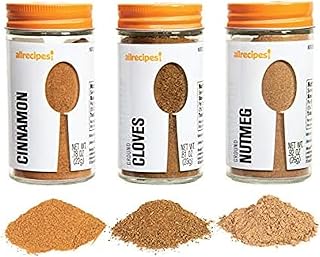 Allrecipes Sweet Spices (Cinnamon, Ground Cloves, Nutmeg) in Glass Jar w...