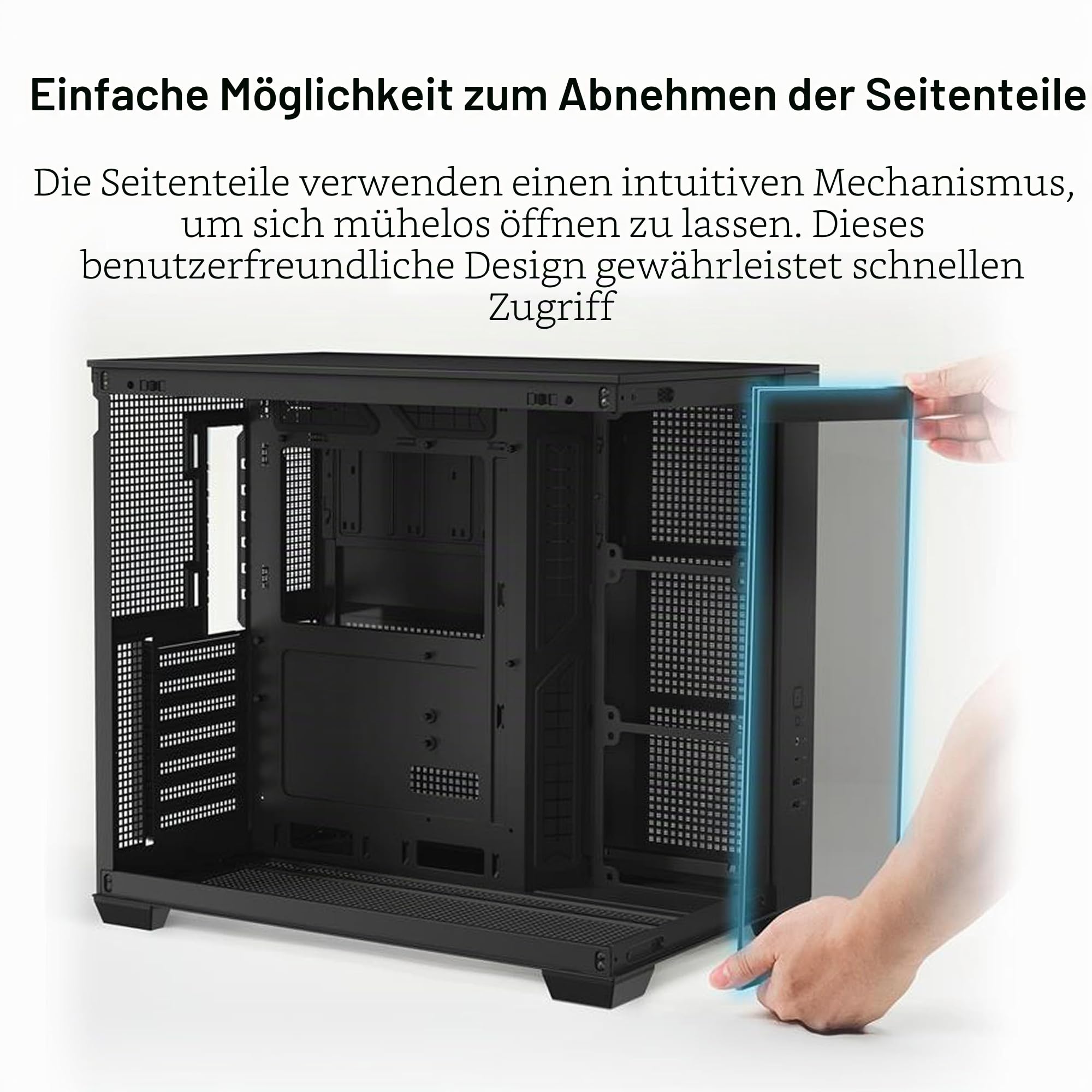 ASUS A32 Plus Black ATX-PC Gehäuse | Schwarz | vorinstallierte ARGB-Lüfter, Panorama-Design, Glas Frontpanel, kompatibel mit 360mm-Radiatoren & 420mm-Grafikkarten, USB C