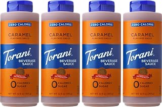 Torani Zero Calorie Caramel Dessert & Drink Sauce, 12.8 fl oz (Pack of 4)