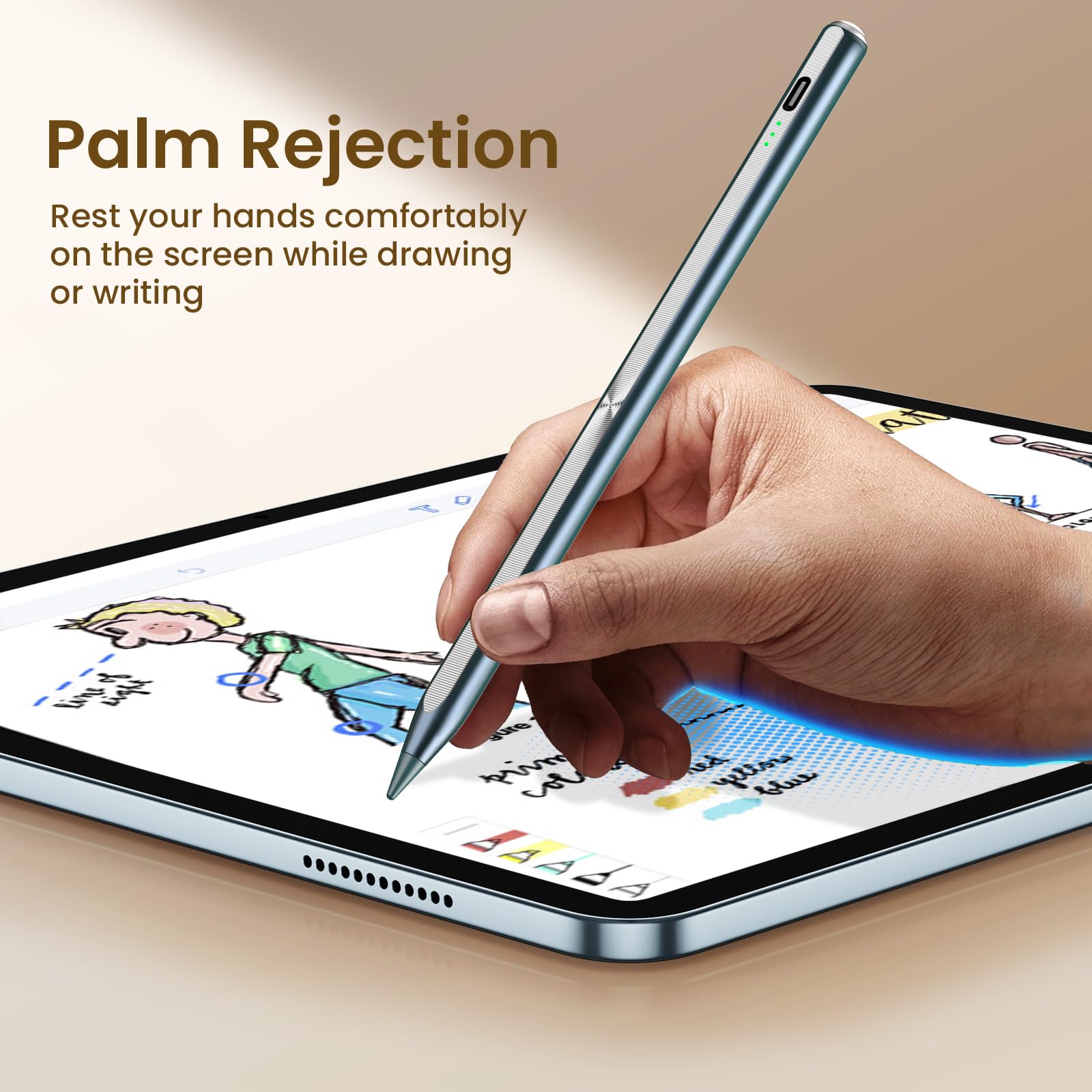 Hastraith Stylus Pen for iPad(2018-2025)-13 Mins Fast Charge with Tilt Sensitivity & Palm Rejection for iPad 11/10/9/8/7/6th Gen, Air 7/6/5/4/3/M3/M2, Pro 13"/12.9"/11"/M4, Mini 7/6/5th,