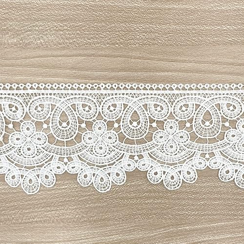 Miniatura 2 de Designer's Shop VL 6624 VL 6624 - Borde de encaje blanco para coser, manualidades (remolino floral) VL 6624 de 3 pulgadas x 2 yardas, con borde
