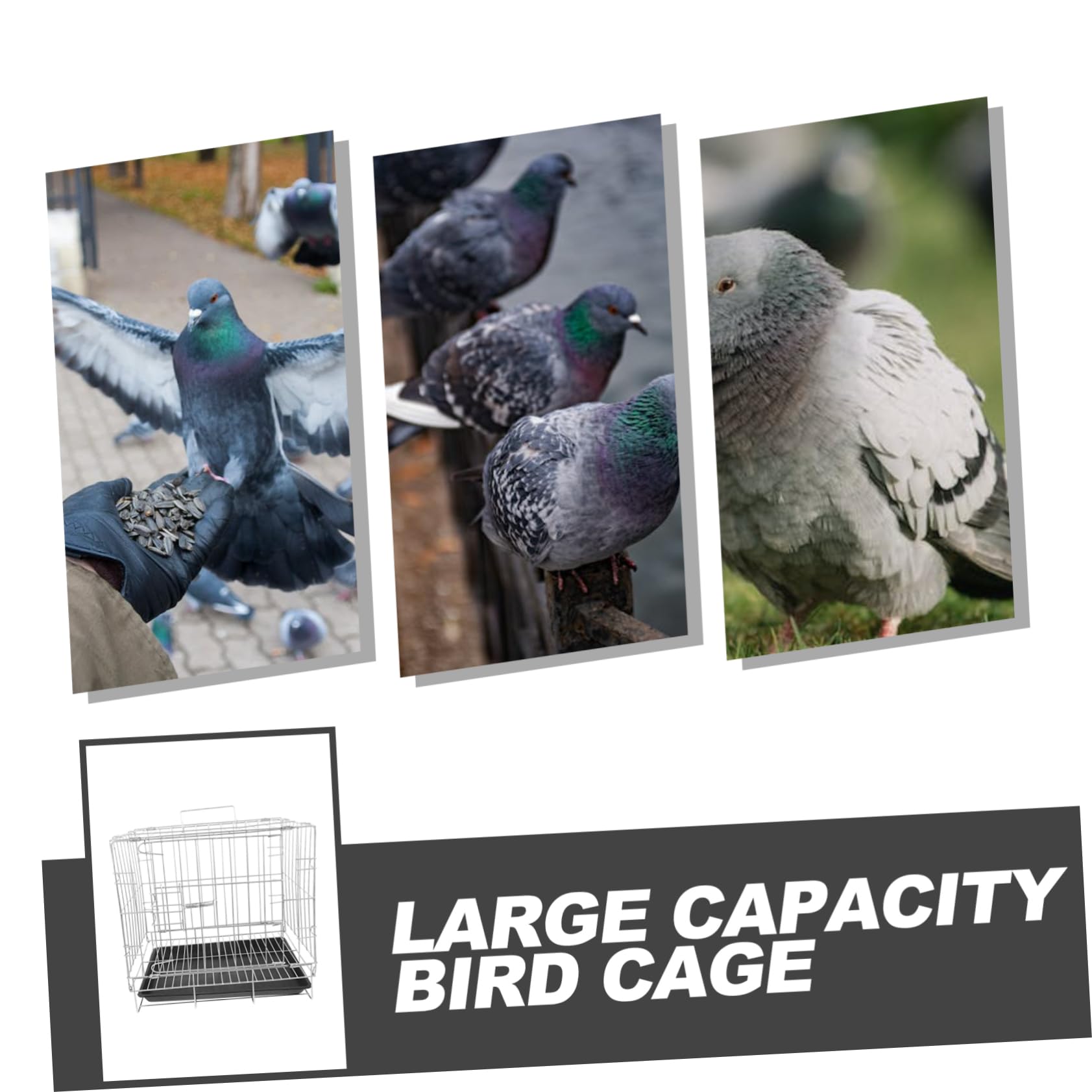 Happyyami Jaula De Cría De Pájaro De Gran Capacidad para Periquitos y Palomas Transportador De Aves Bandeja Extraíble Diseño De Inoxidable y Duradero para Uso Doméstico