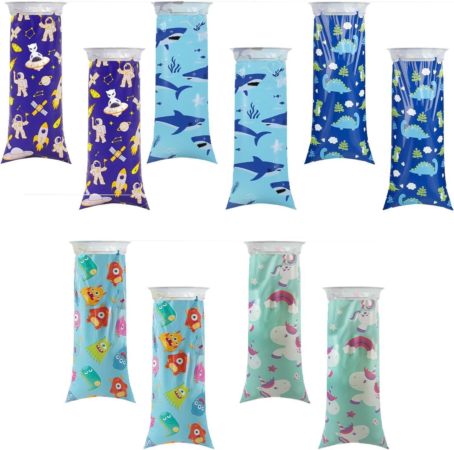 Sacchetto per Vomito 10 pcs Vomit Bag Bambini Adulti Sacchetti Vomito Auto 1000 ml Cartone Animato per Nausea da Viaggio in Auto Autobus Aerei