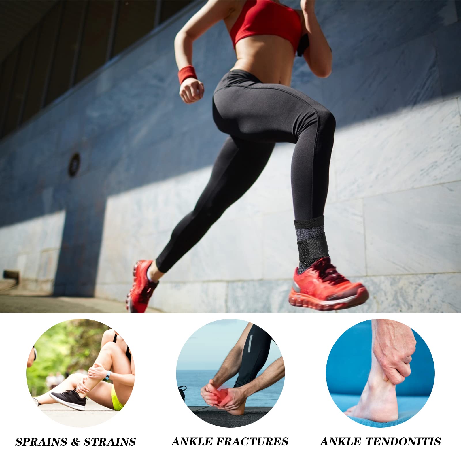 2 Paar Kompressions-Knöchelbandagen XL - Elastische Fußbandagen Für Sport & Alltag - Bei Schwellung & Schmerzen