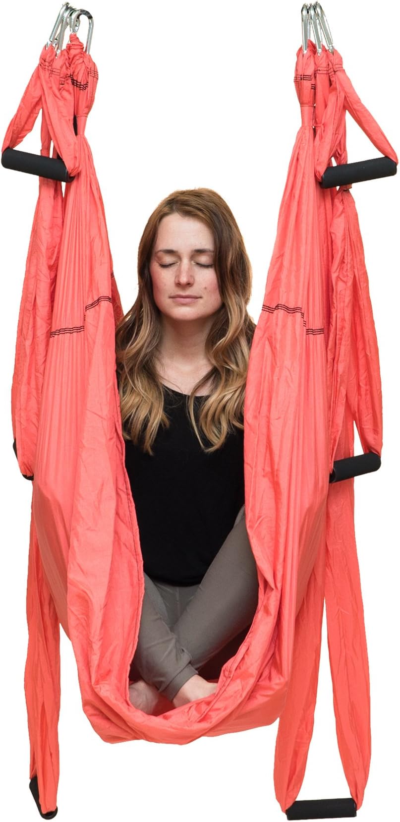 Omni Yoga Swing Original- Inversion therapy, yoga practice, aerial fitness, back pain, suspension trainer (Coral Pink)